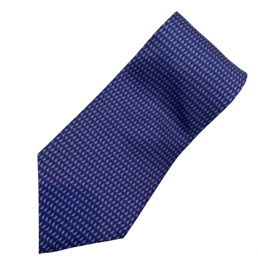 St Bernard Mens Silk Necktie Purple Blue Geometric‎ Diamond Pattern 0966271